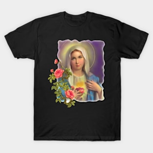 Roses and Mary | Mother's Day Gift T-Shirt